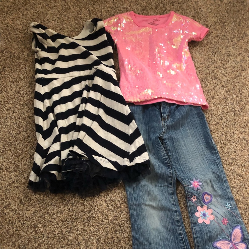 Shirt, jeans and dress